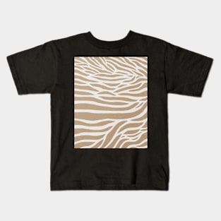 Zebra pattern, Beige neutral, Animal print, Retro, Mid century art Kids T-Shirt